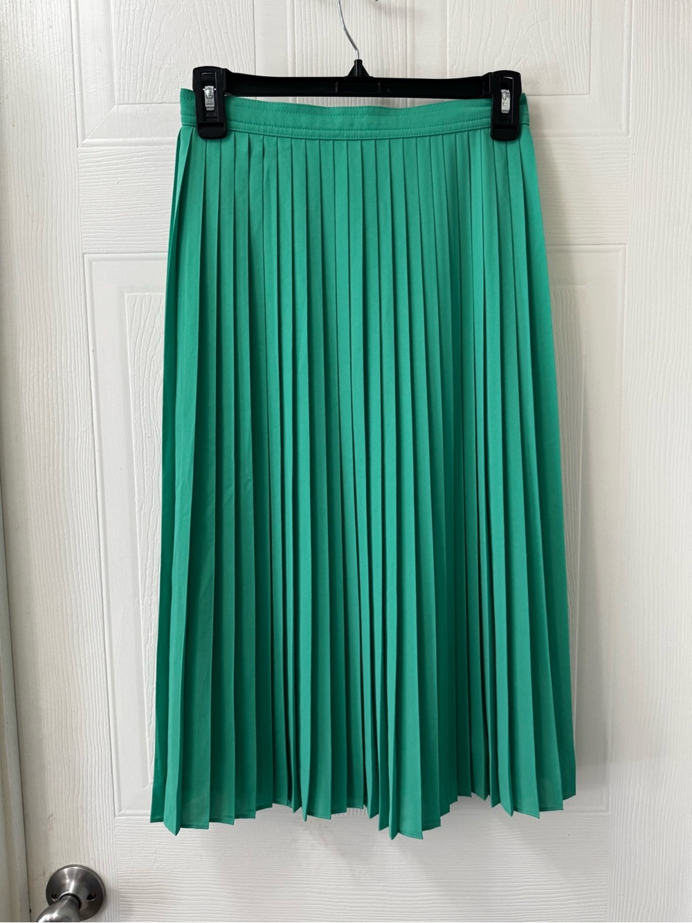 J. Crew Pleated Midi Skirt in Bright Teal